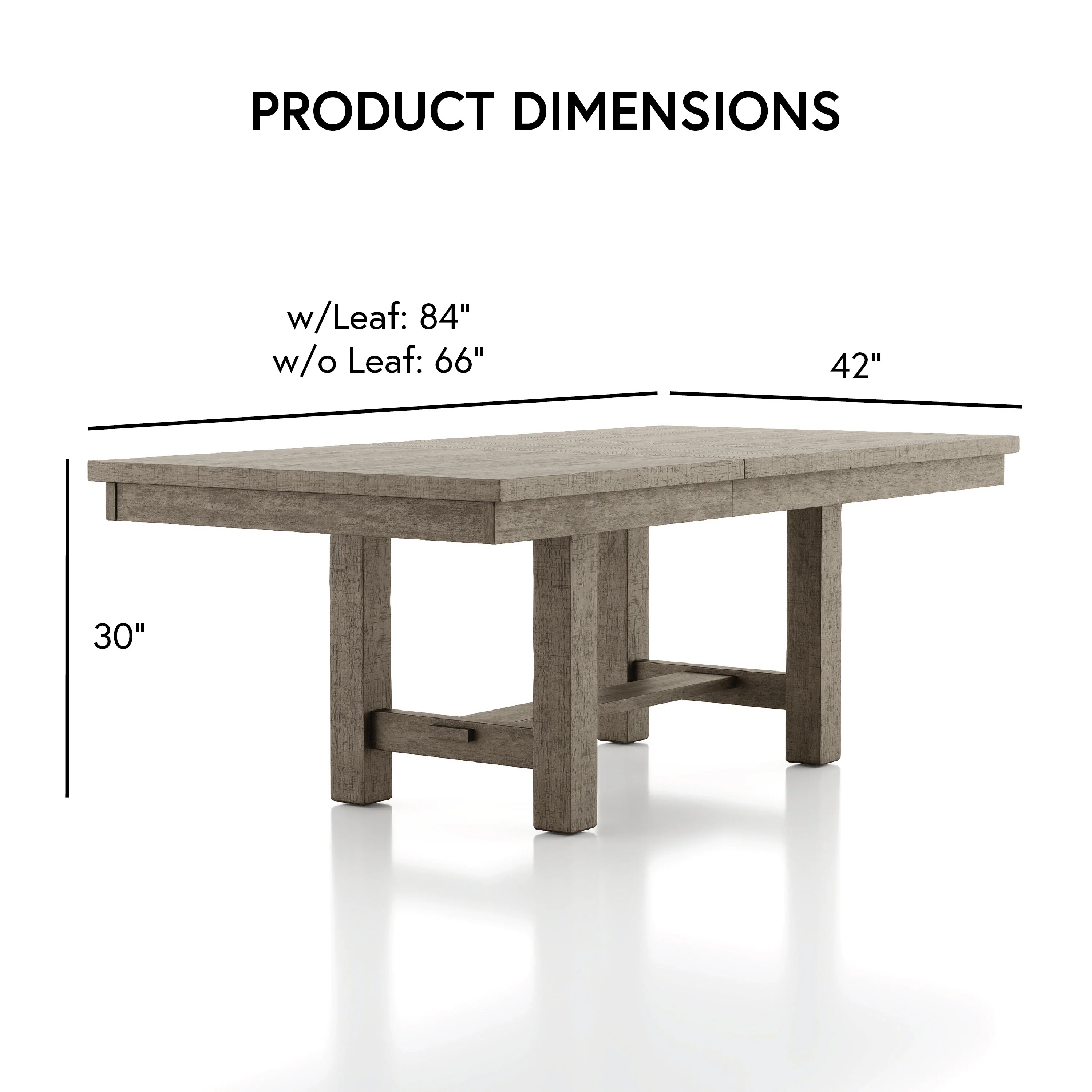 Jusk Rustic Grey 84-inch Wood Expandable Dining Table with Leaf by Furniture of America