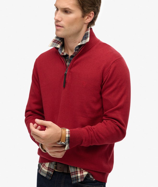 Essentials Cotton Half Zip Jumper