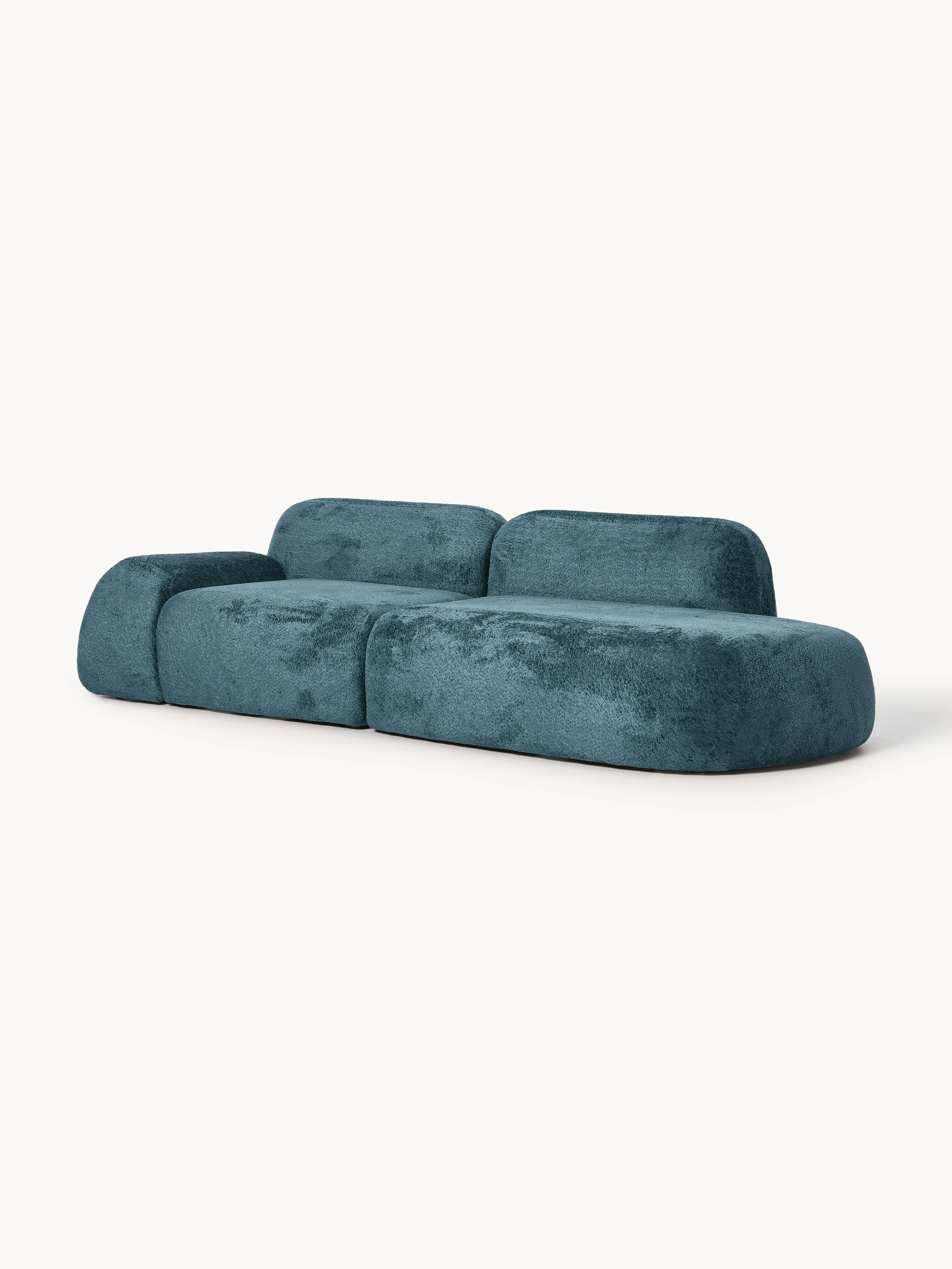 Modulare Chaise Wolke (3-Sitzer) aus Teddy-Bouclé