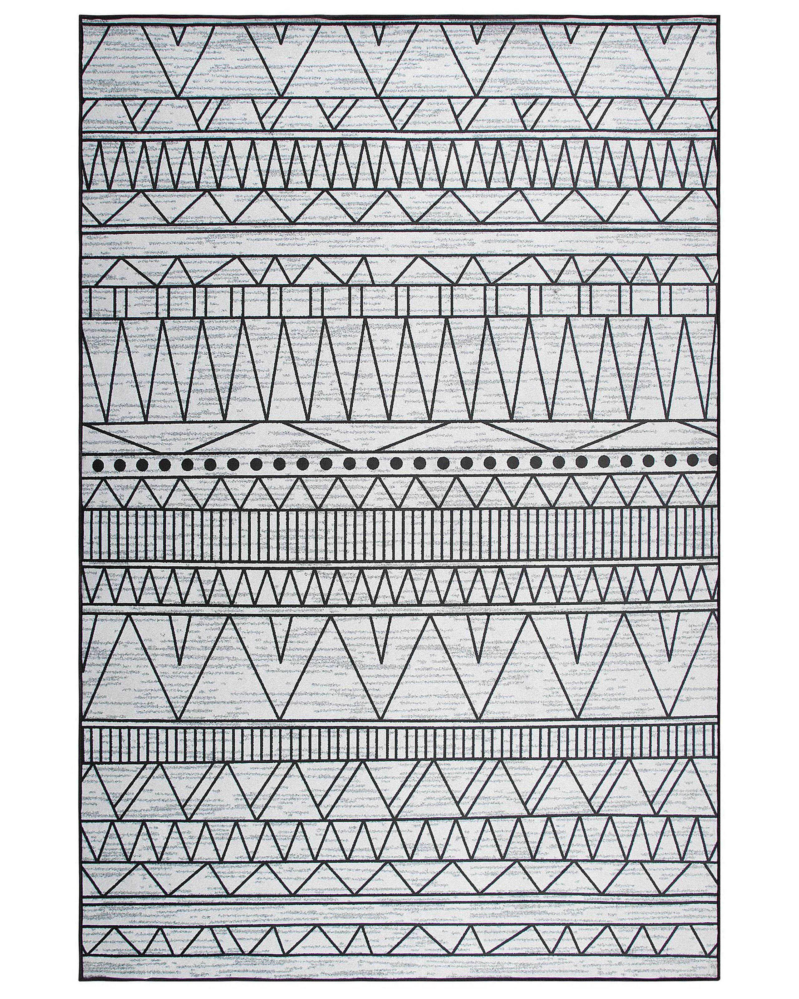 Dywan chodnik we wzory 140x200 cm czarno-szary