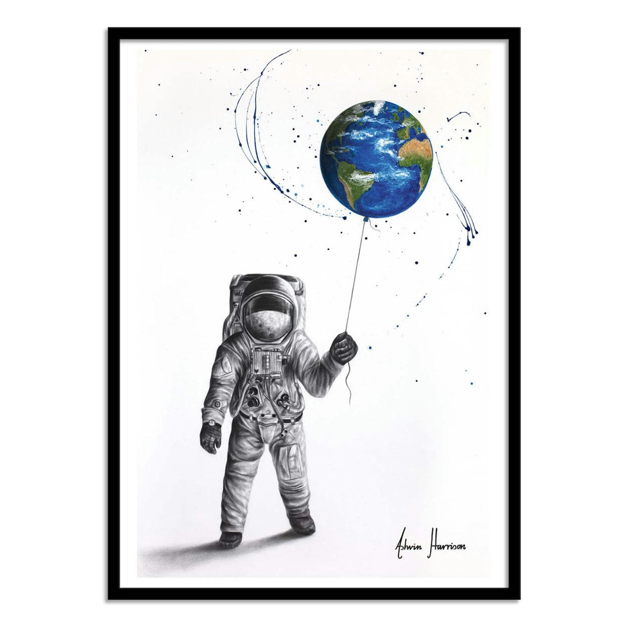 ASHVIN HARRISON - THE ASTRONAUT - ASHVIN HARRISON - Affiche d'art 30 x 40 cm
