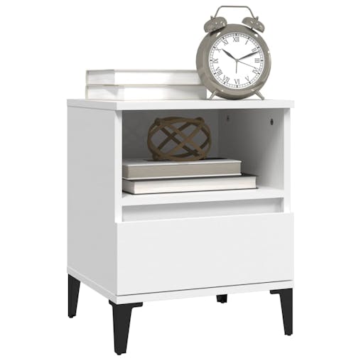 NNEVL Bedside Cabinet White 40x35x50 cm