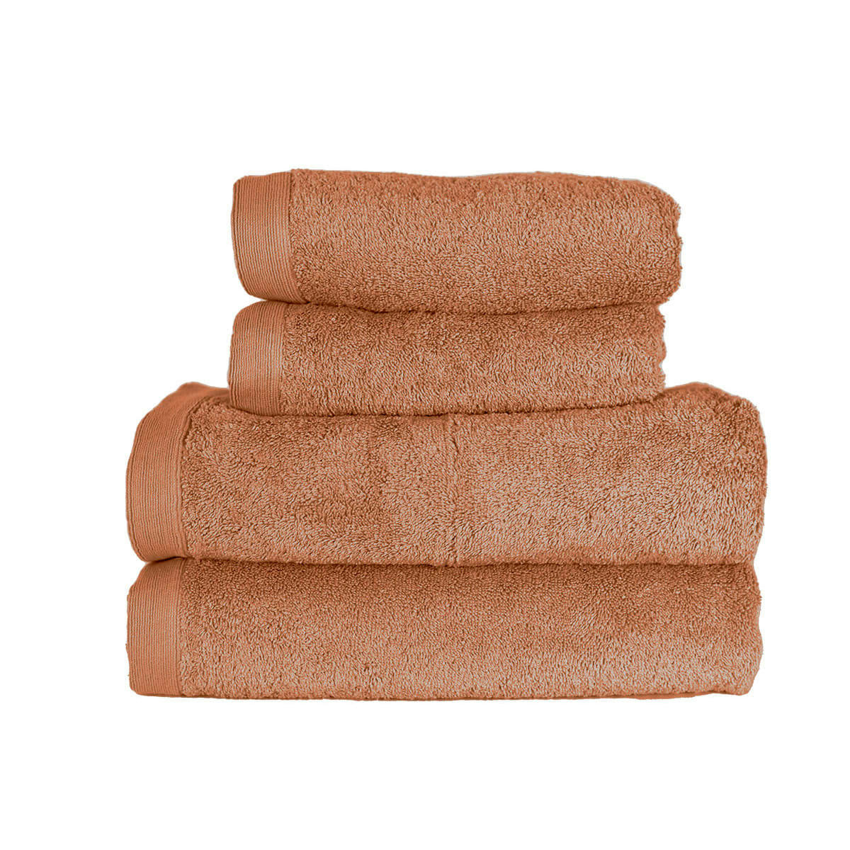 STUDIO - Ensemble de bain 4 pièces en coton Brique