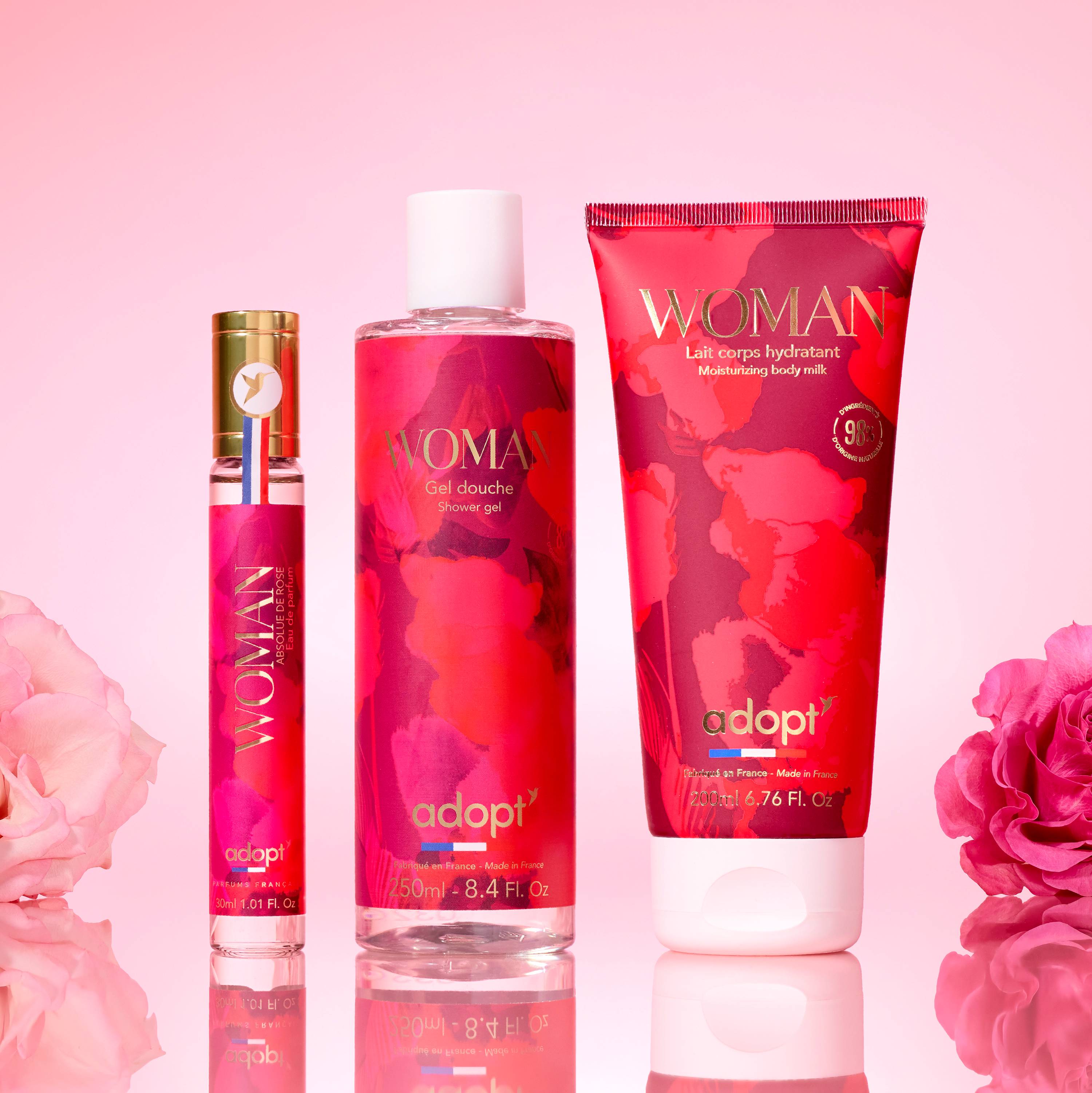 WomanCoffret eau de parfum 30 ml   gel douche 250 ml   lait corps 200 ml