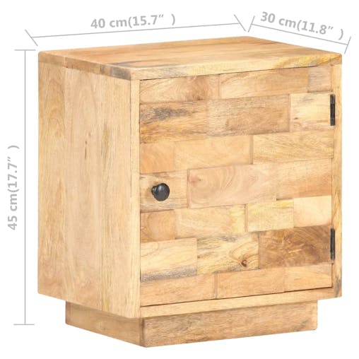 NNEVL Bedside Cabinet 40x30x45 cm Solid Mango Wood