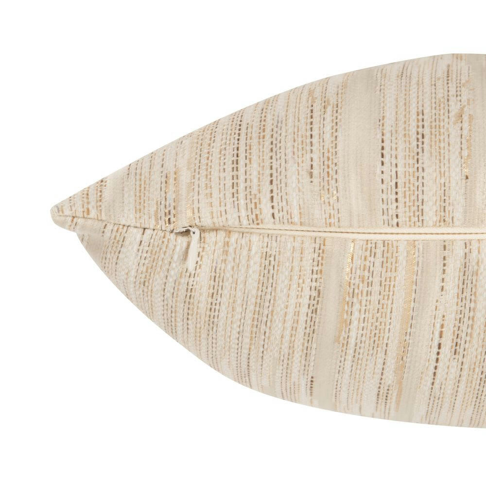 NICCOLO - Housse de coussin tissée dorée et écrue 40x40