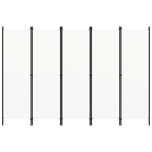 Cloison de séparation 5 panneaux Blanc 250x180 cm vidaXL