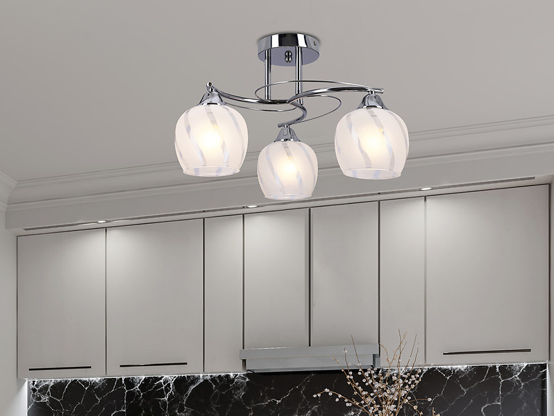 Lampa sufitowa Prego 3-punktowa metalowa srebrna