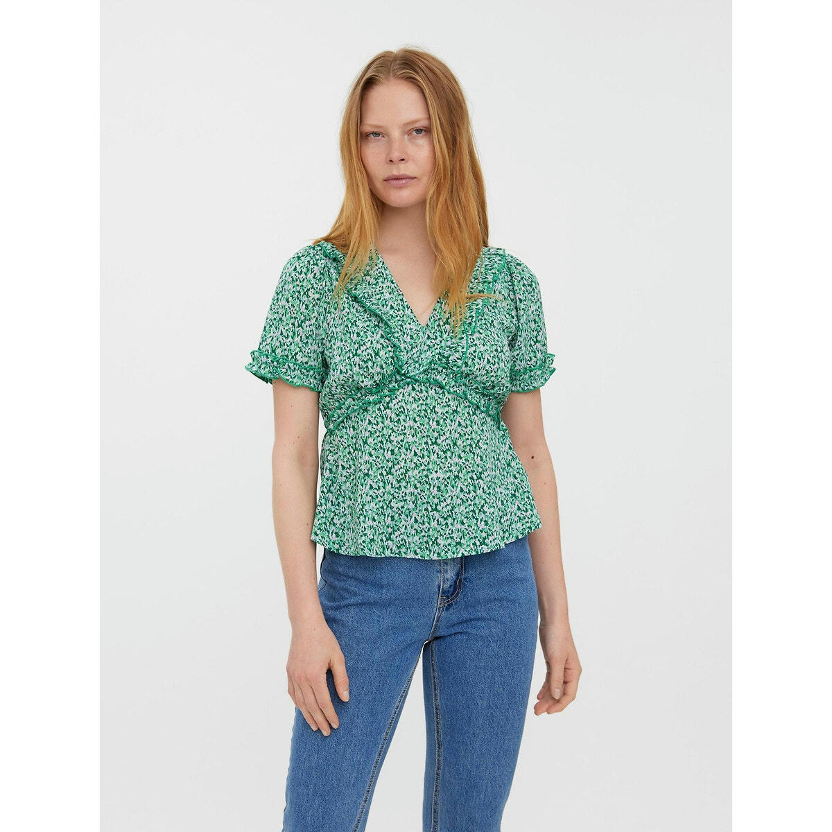 Blouse imprimée, col V
