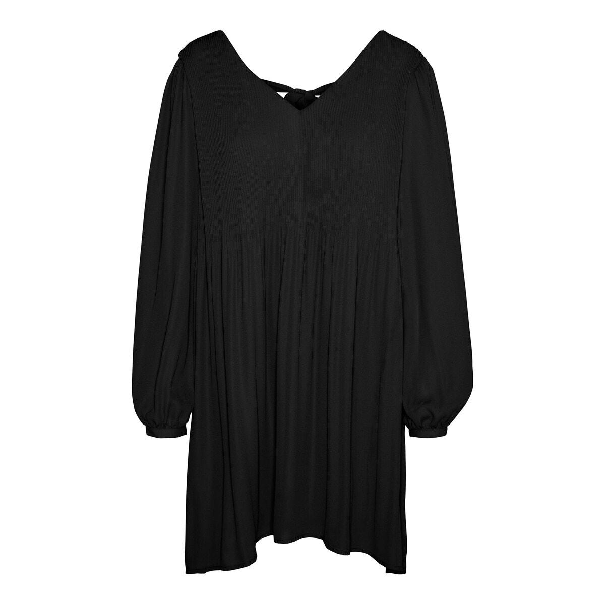 Robe courte plissée, nouée dos