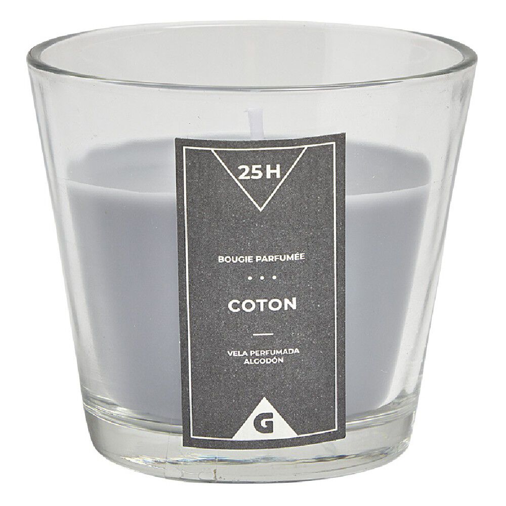Bougie parfumée dans verre senteur coton gris