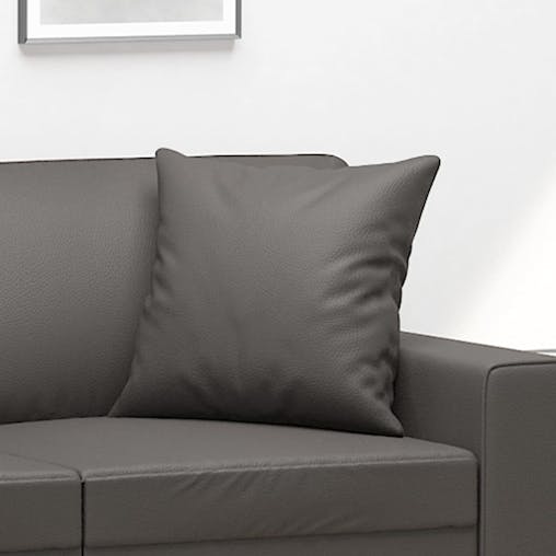 NNEVL Throw Pillows 2 pcs Grey 40x40 cm Faux Leather