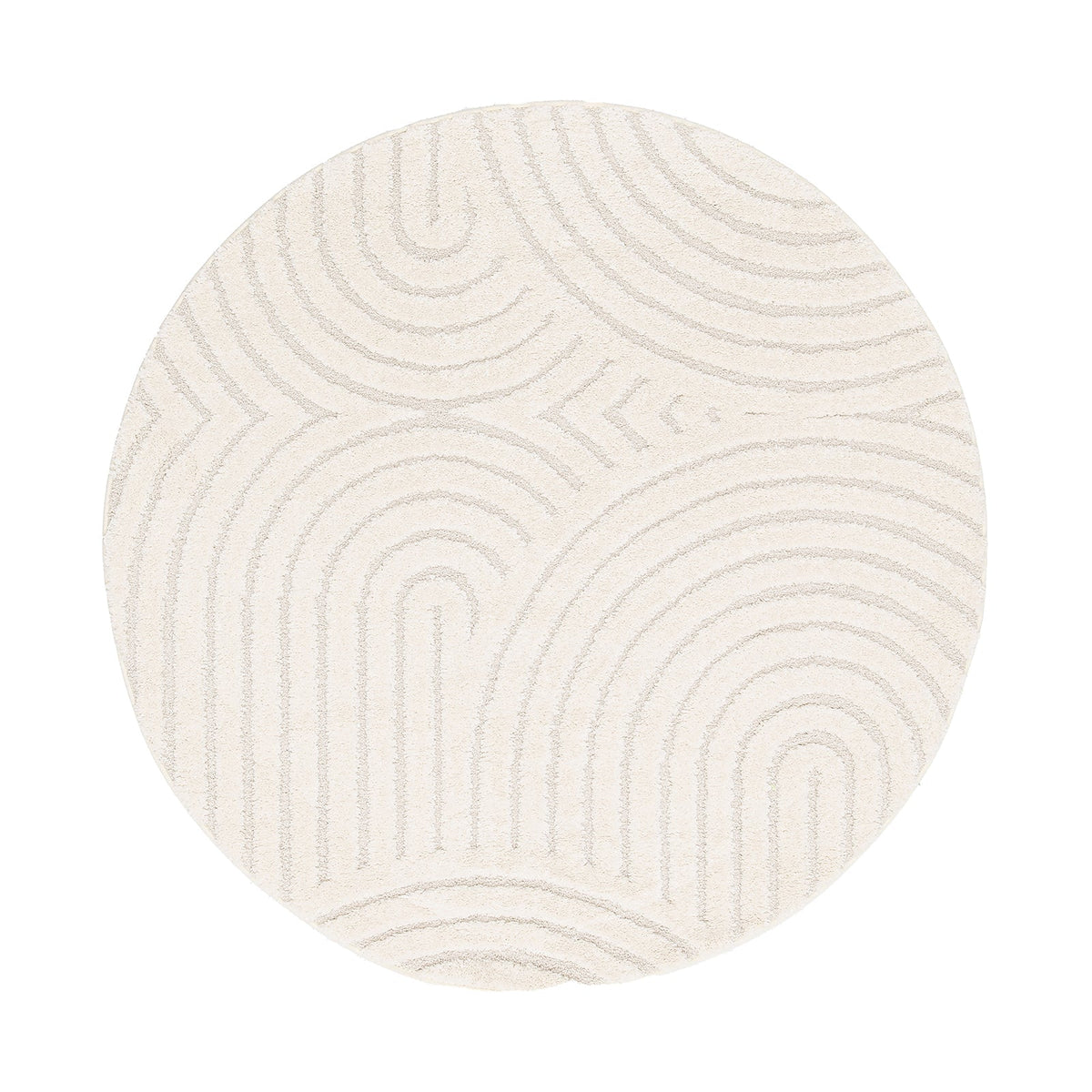 AFK Living vloerkleed Groove - reliëfeffect - wit - 120 x 120 cm