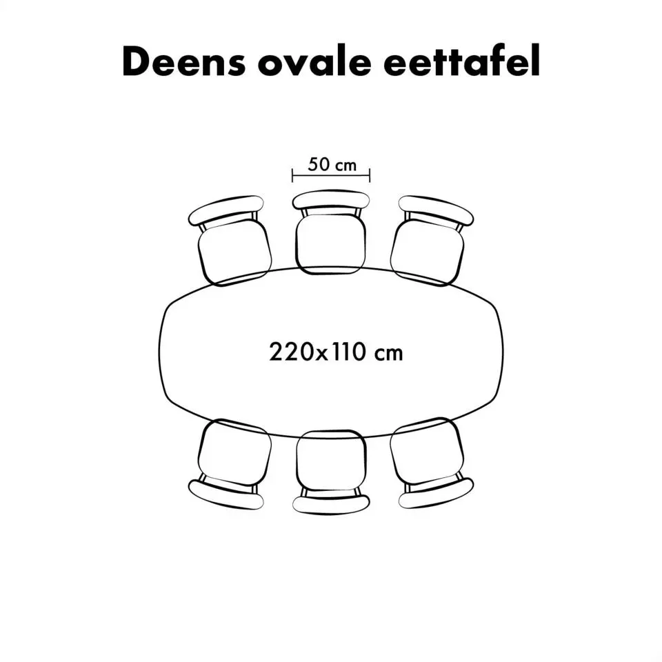 Lewis & Loft Eettafel Luna �?Deens ovaal �?220 x 110 cm �?Naturel