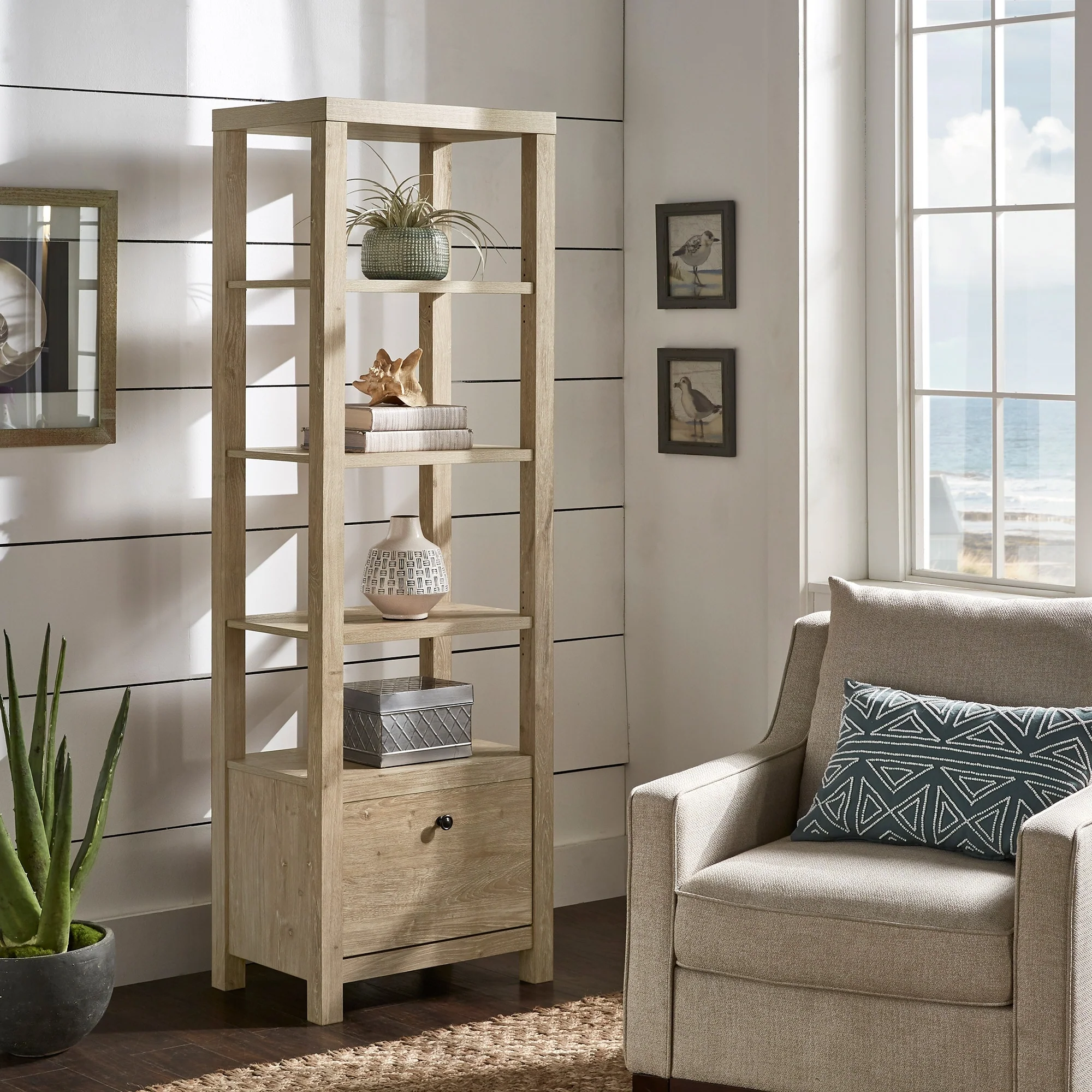 Hinesburg 4-tier/5-tier Adjustable Bookshelf with Drawer by iNSPIRE Q Classic