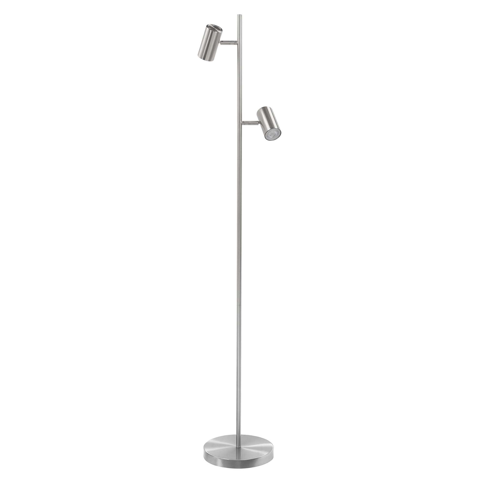Highlight vloerlamp Burgos - 2 lichts - 23 x 142  cm - mat chroom