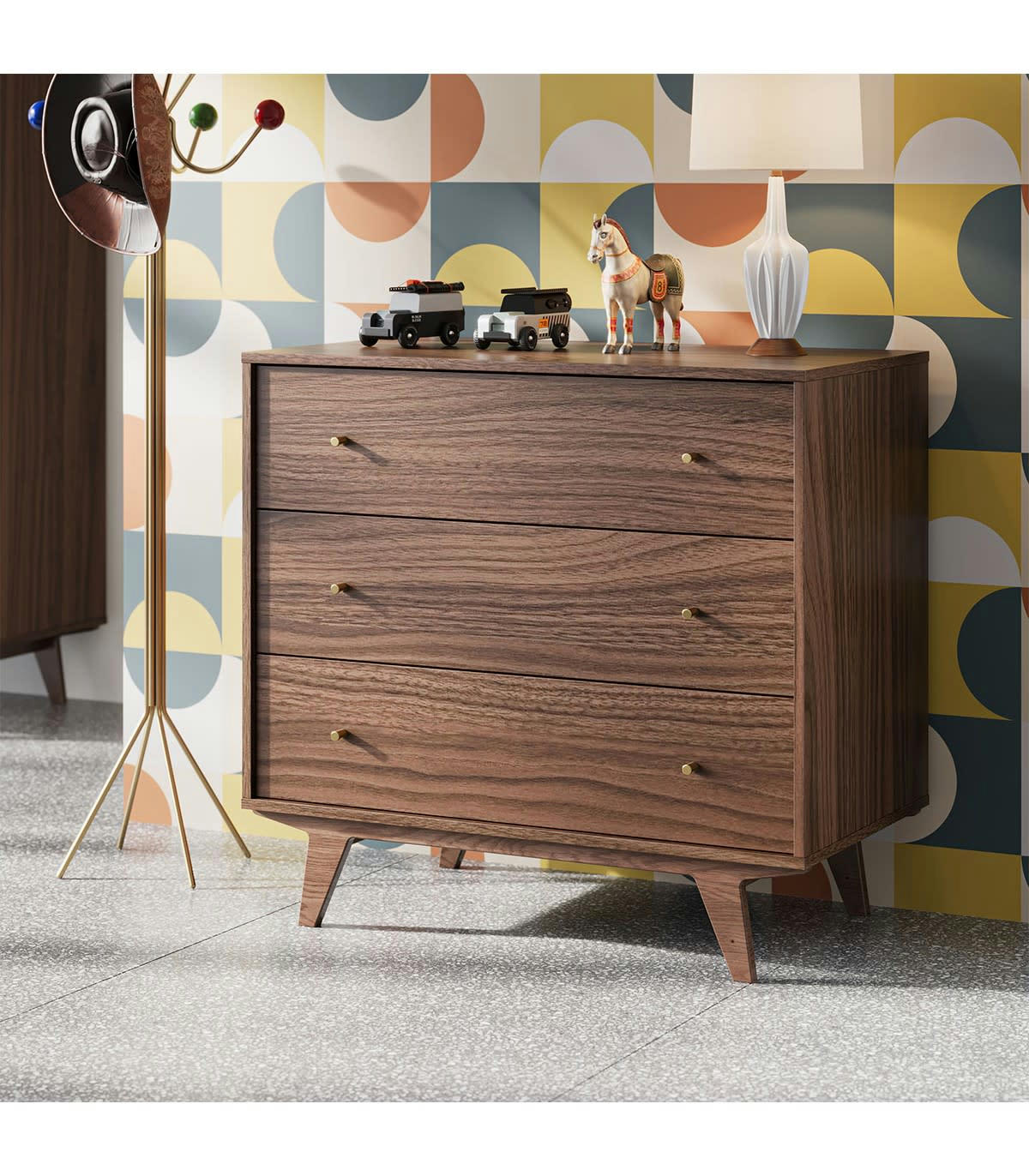 MID - Commode 3 tiroirs - L90 cm