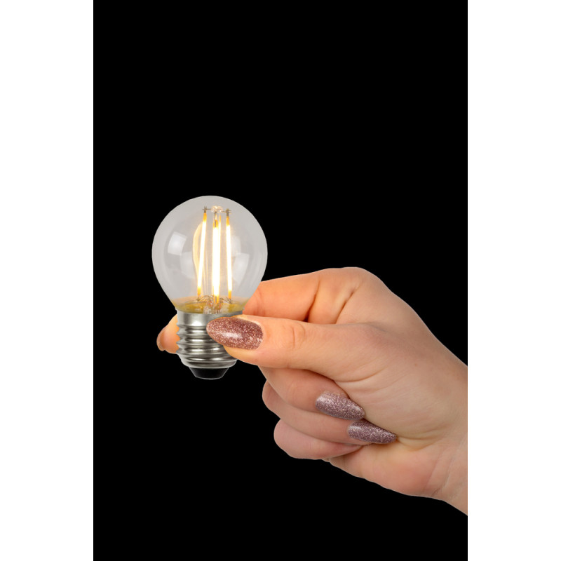 Ampoule transparente à filament LED E27 4 W Ø 4,5 cm dimmable LUCIDE