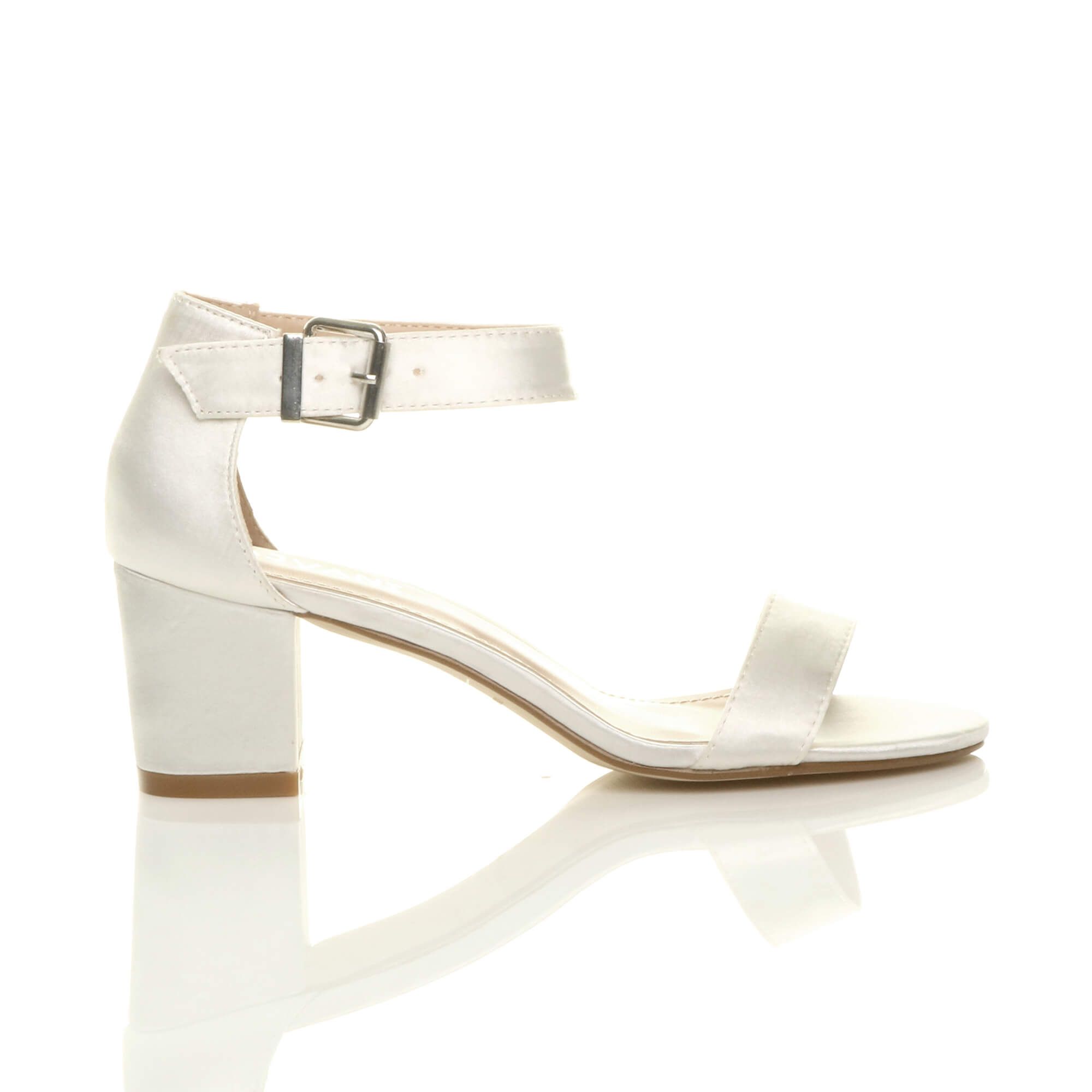 AJVANI Mid Block Heel Ankle Strap Sandals