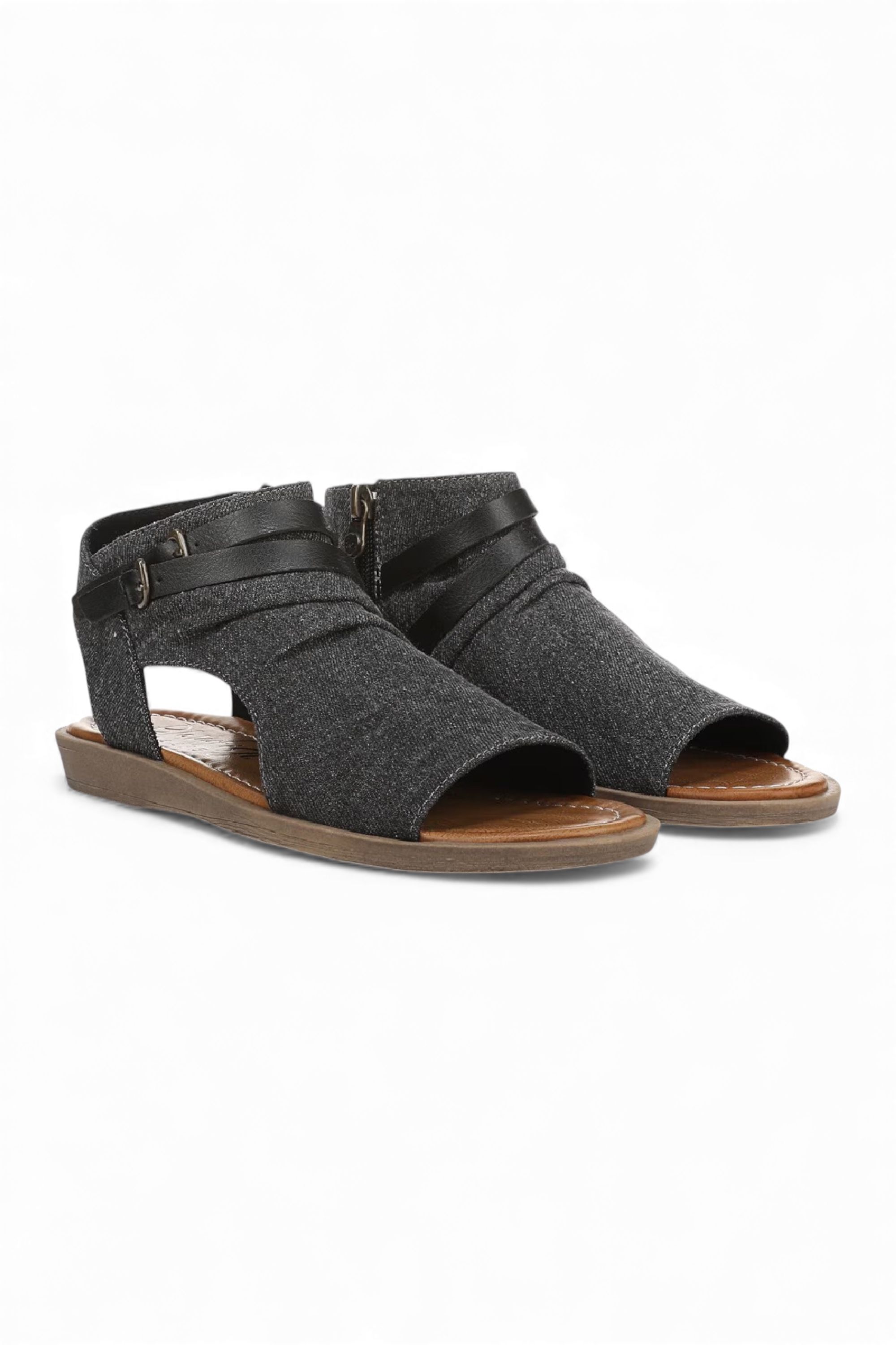 Infinity Leather Denver Blowfish Strappy Low Wedge Sandals