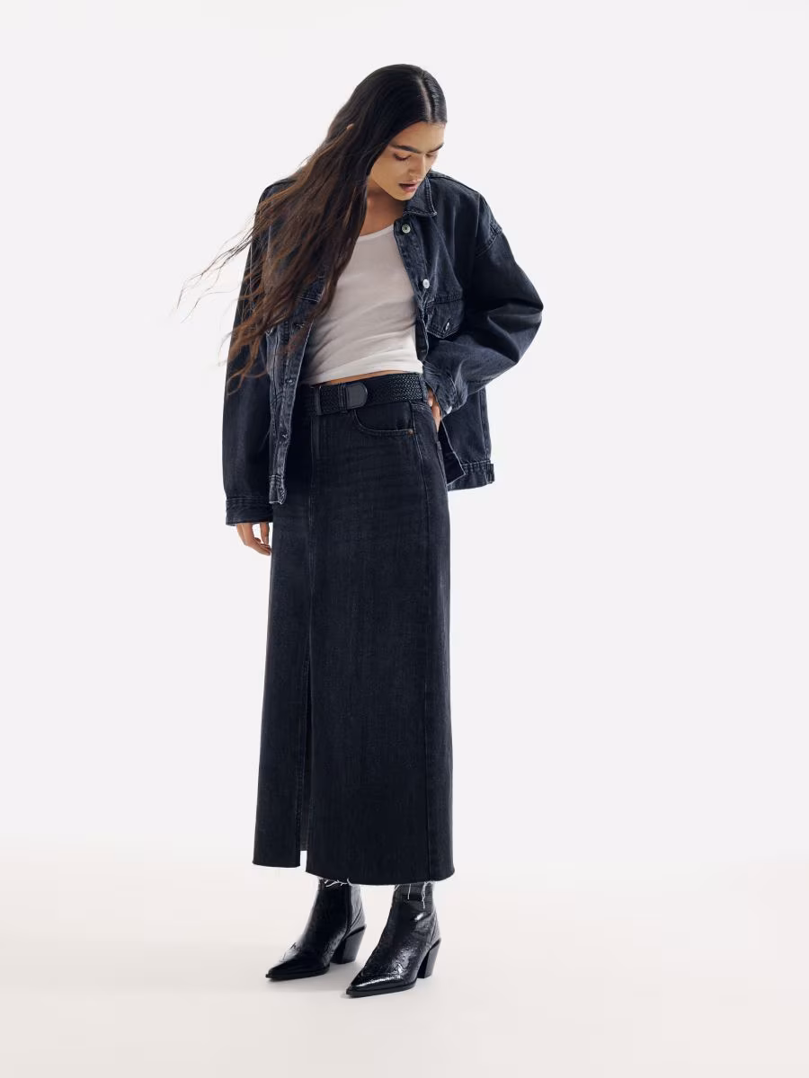 Denim Midi Skirt