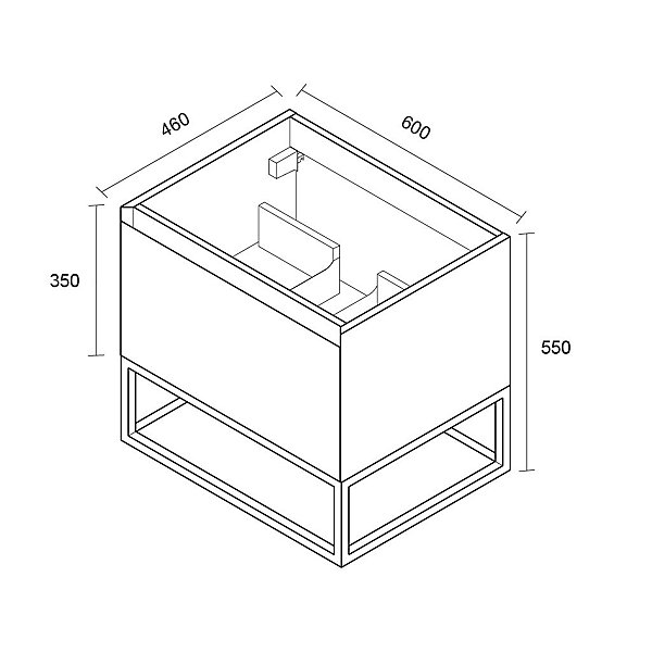 Ceramia meuble de salle de bain 60 cm, blanc cassé (CERAMIA-1OW60)