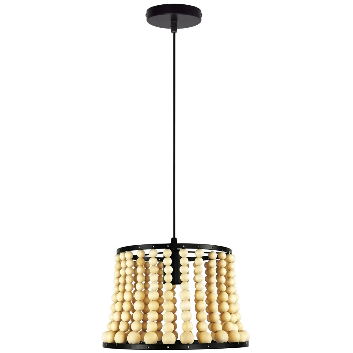 Lampa wisząca czarna-jasne drewno BRENA1xE27x20W wym: 120x20x28 cm Polux