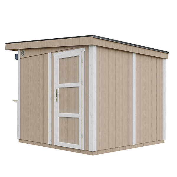 Grand stand marché avec comptoir 5,9 m2 - H240x248x305 cm - Construction de Panneaux LP Smartside - M950-TERRA BROWN - Timbela