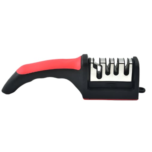 NNEOBA 4-Segment Handheld Knife Sharpener Red Aluminum Alloy