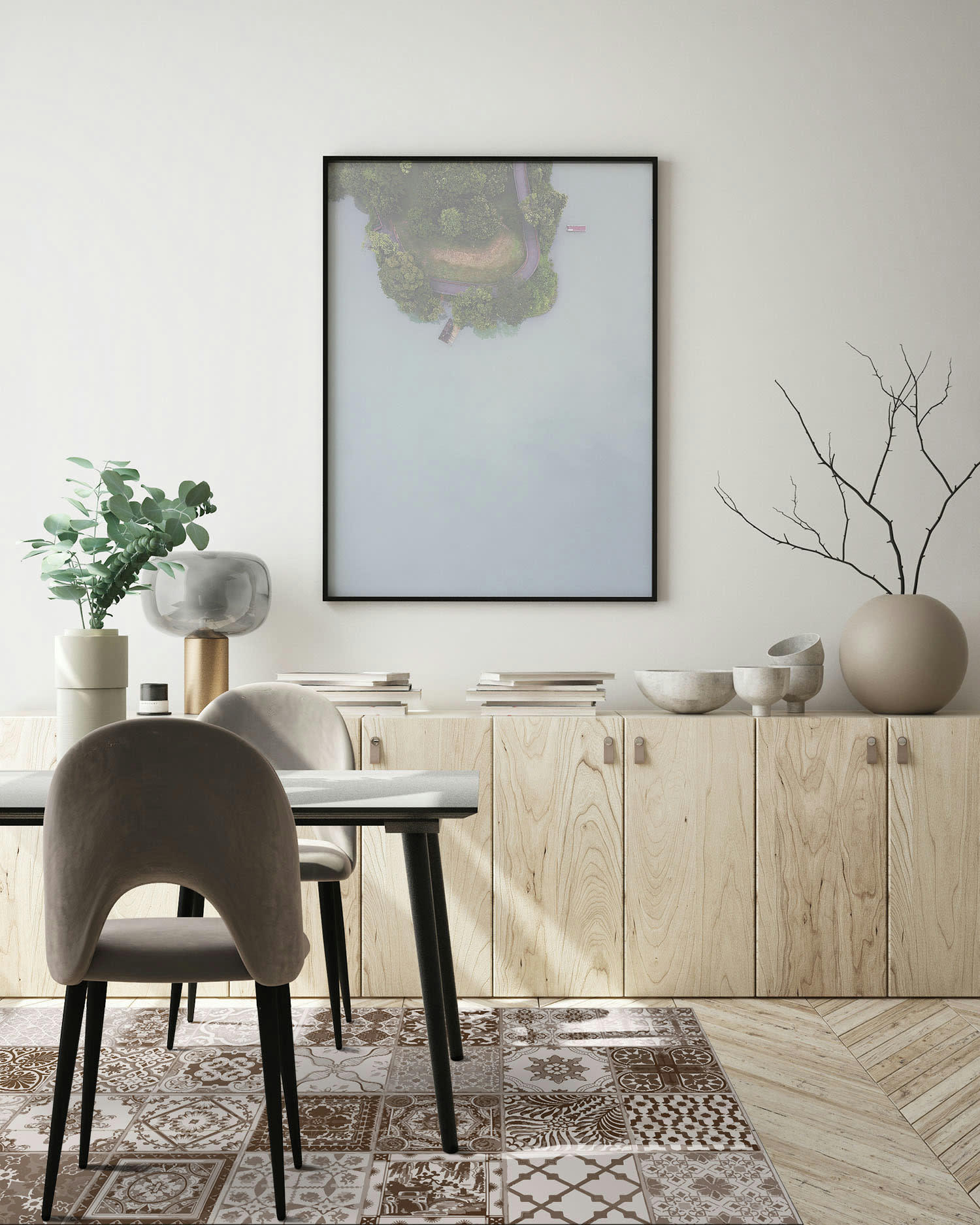 - Tapis vinyle carreaux ciments nijar brun 80x250cm