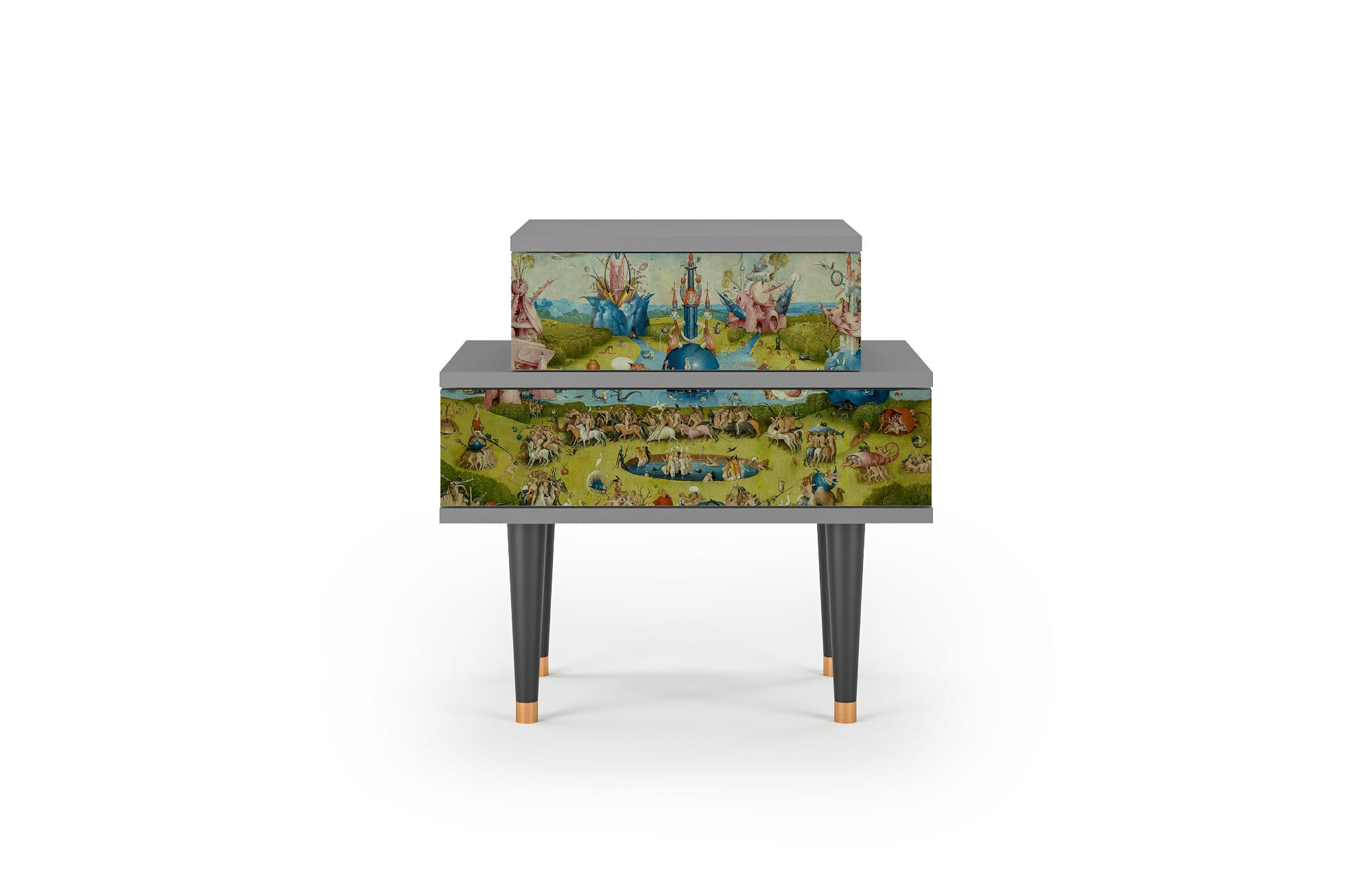 THE GARDEN BY HIERONYMUS BOSCH - Table de chevet multicolore 2 tiroirs L 58 cm