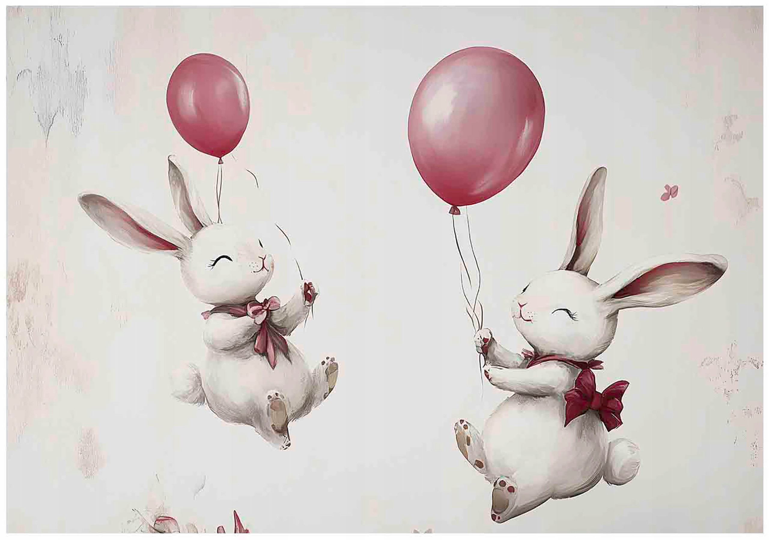 Fototapeta dla dzieci króliki z balonami tapeta do pokoju dziecka 250x175