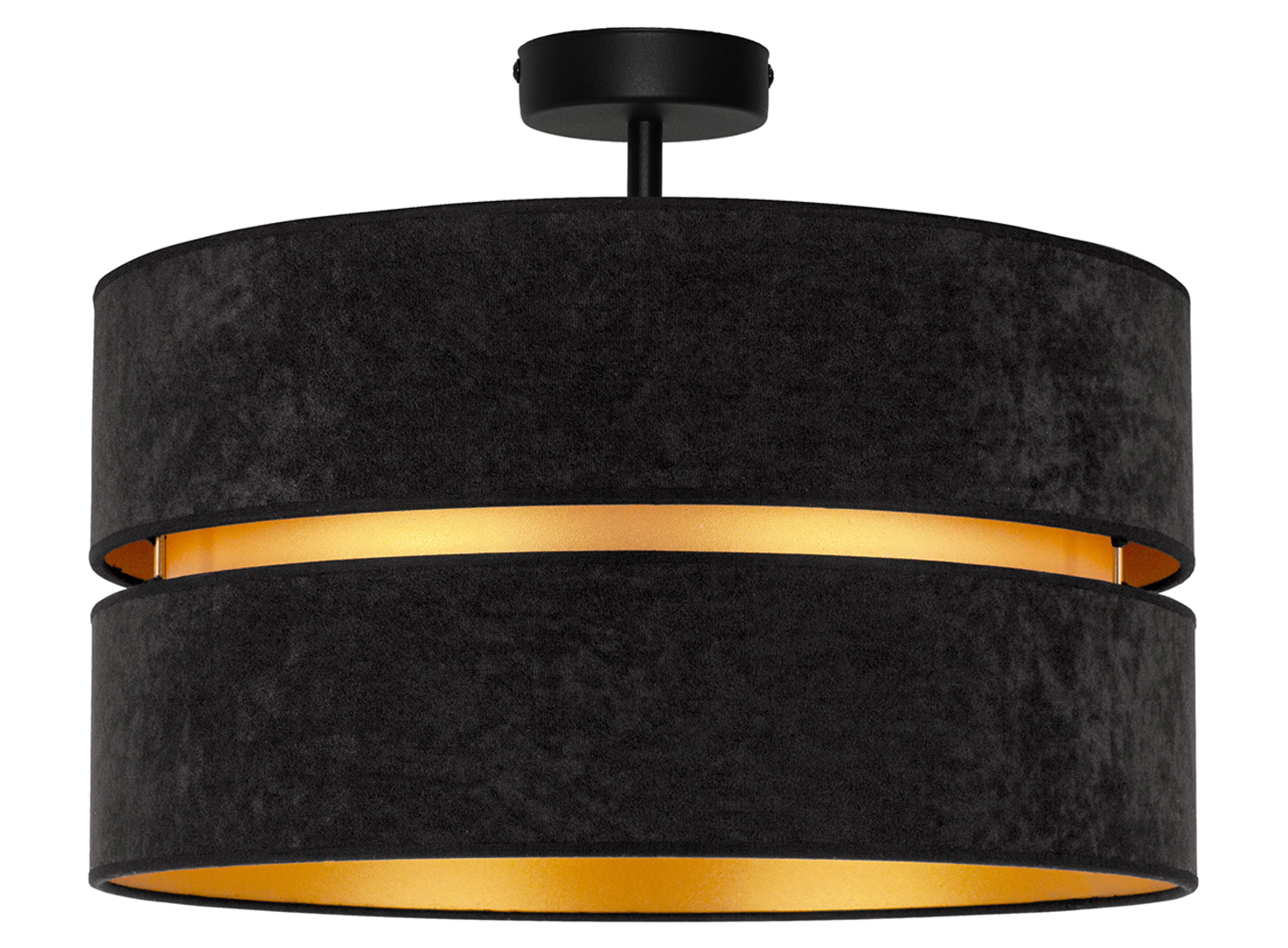 Lampa sufitowa Duo welurowa czarno-zlota