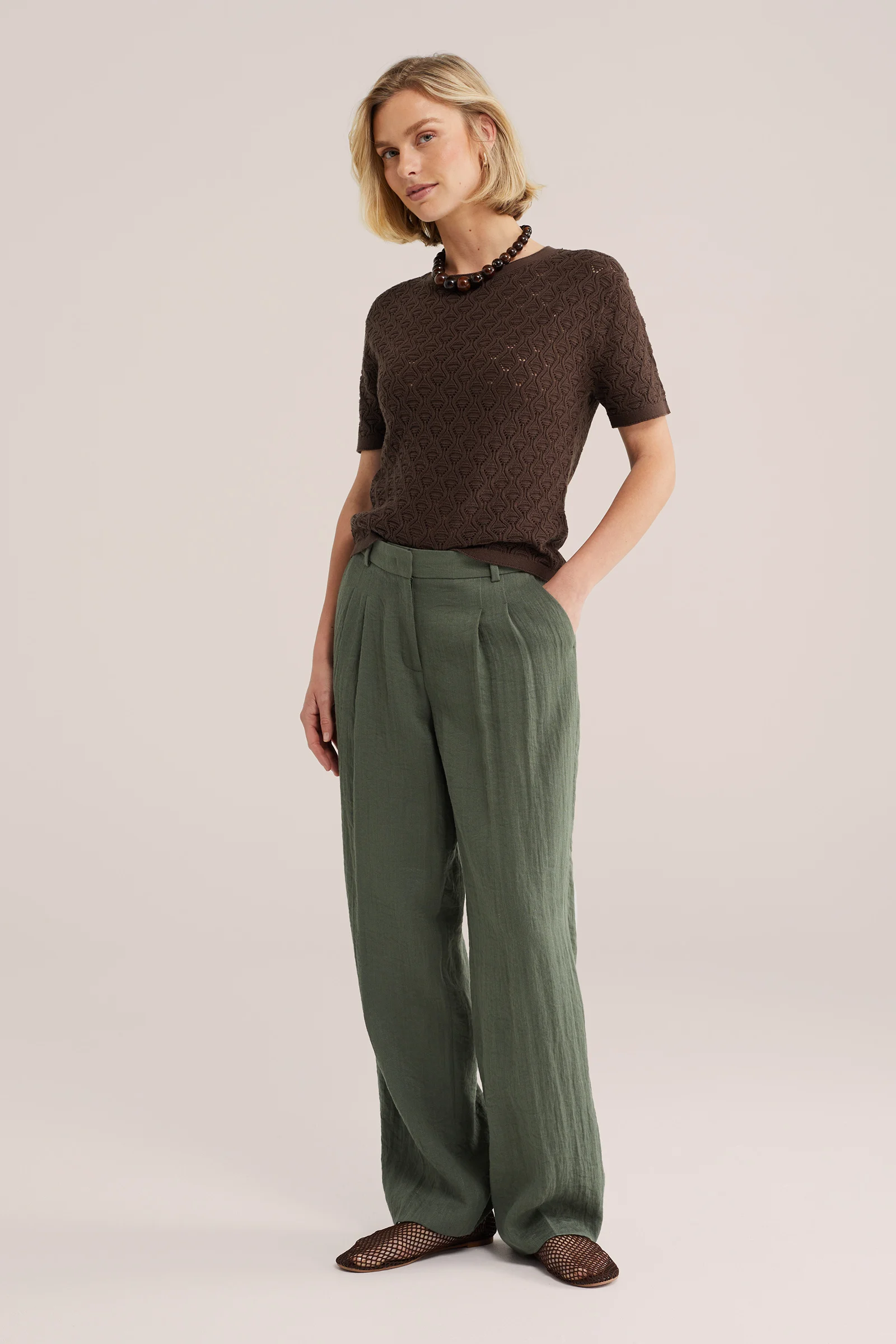 Dames ajour trui van biologisch katoen