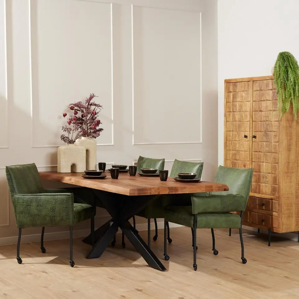 StarFurn - Rechthoekige boomstamtafel Boston - 240 cm - naturel