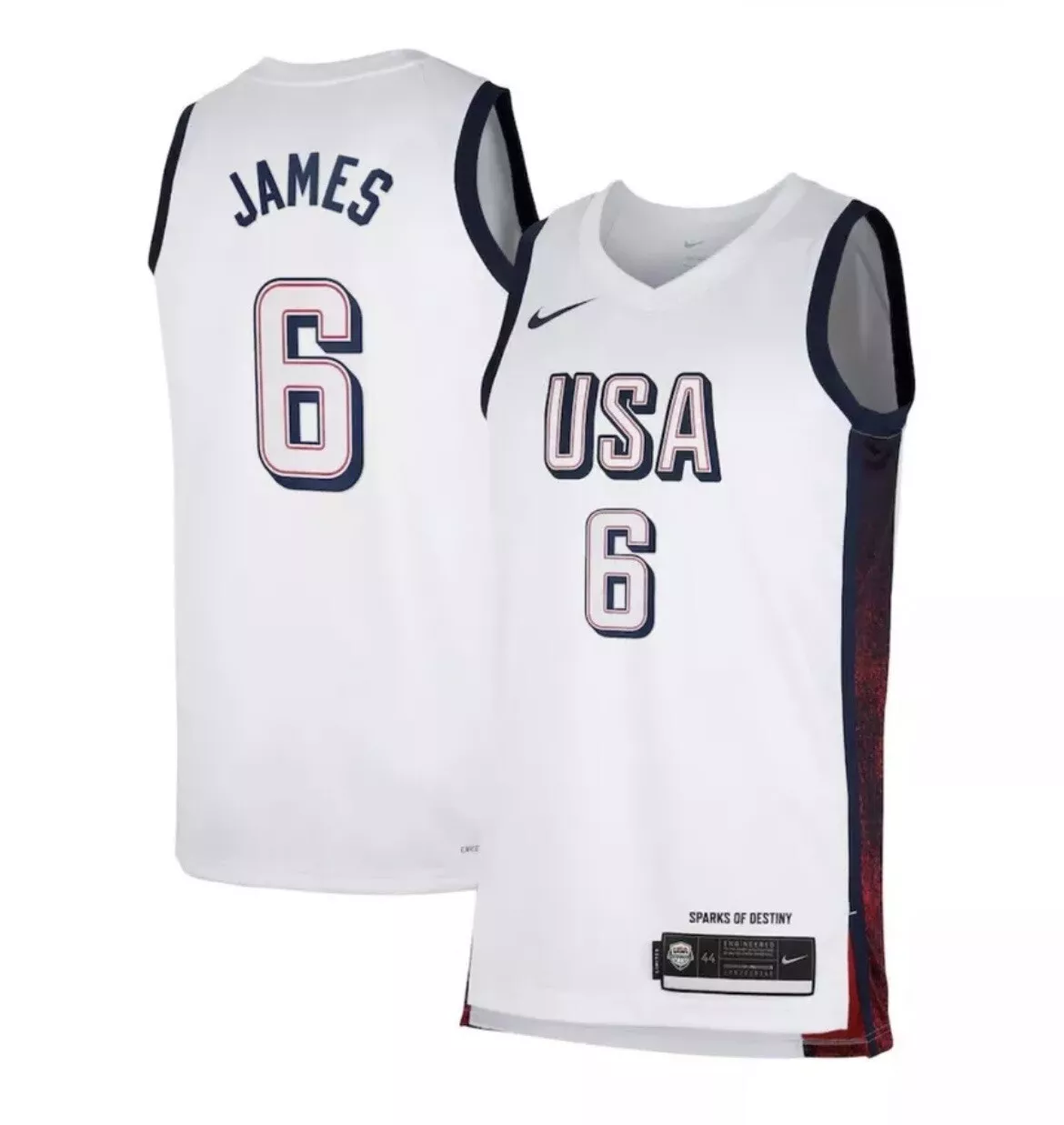 LeBron James #6 USA Men’s National Team USA 2024 OLYMPIC JERSEYS - White