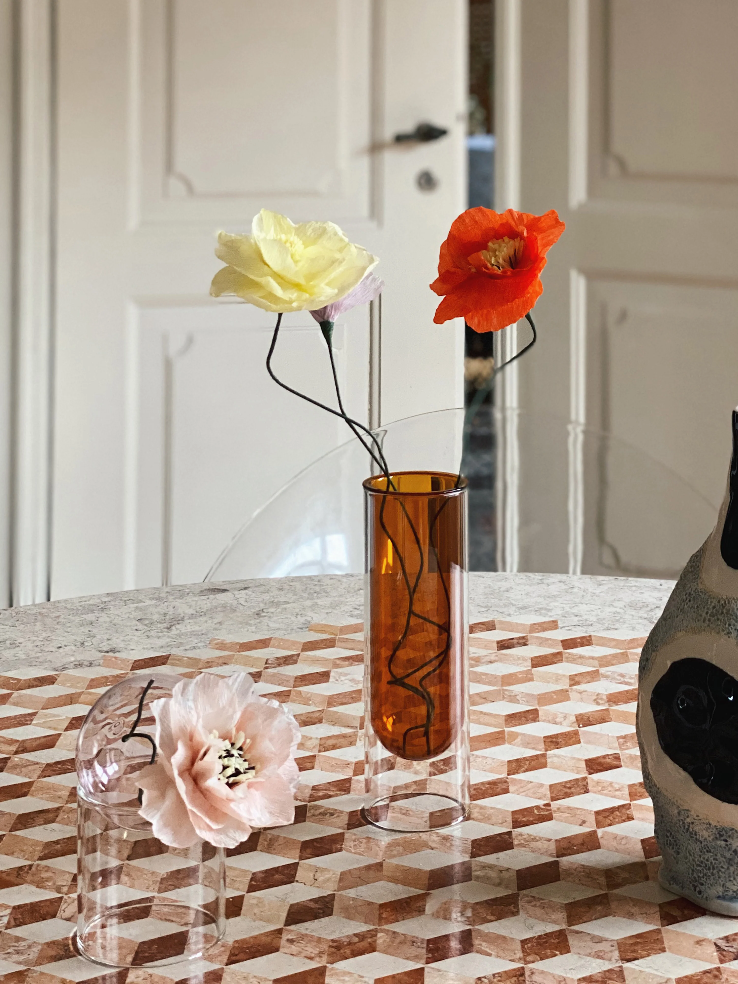 Handgefertigte Kunstblume Mohn