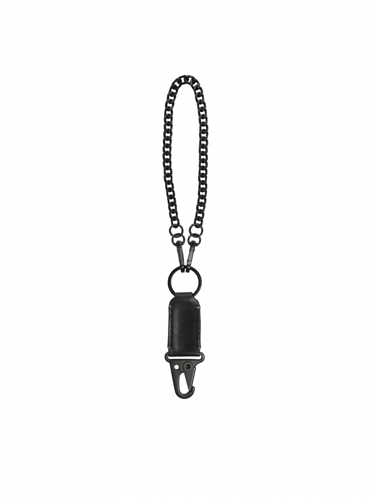 Functional black men's key ring with chain