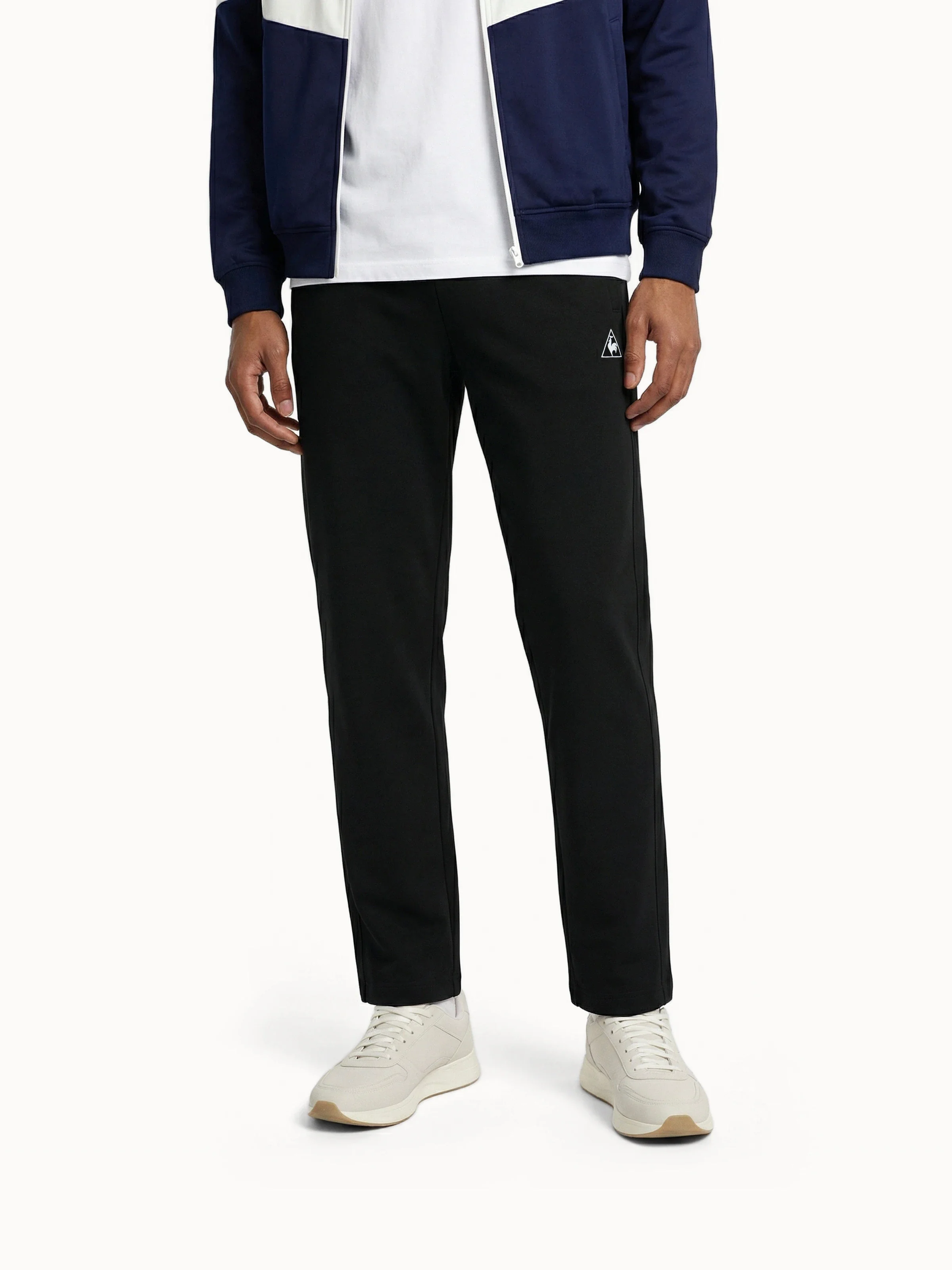 Pantalon relax double face et logo triangle