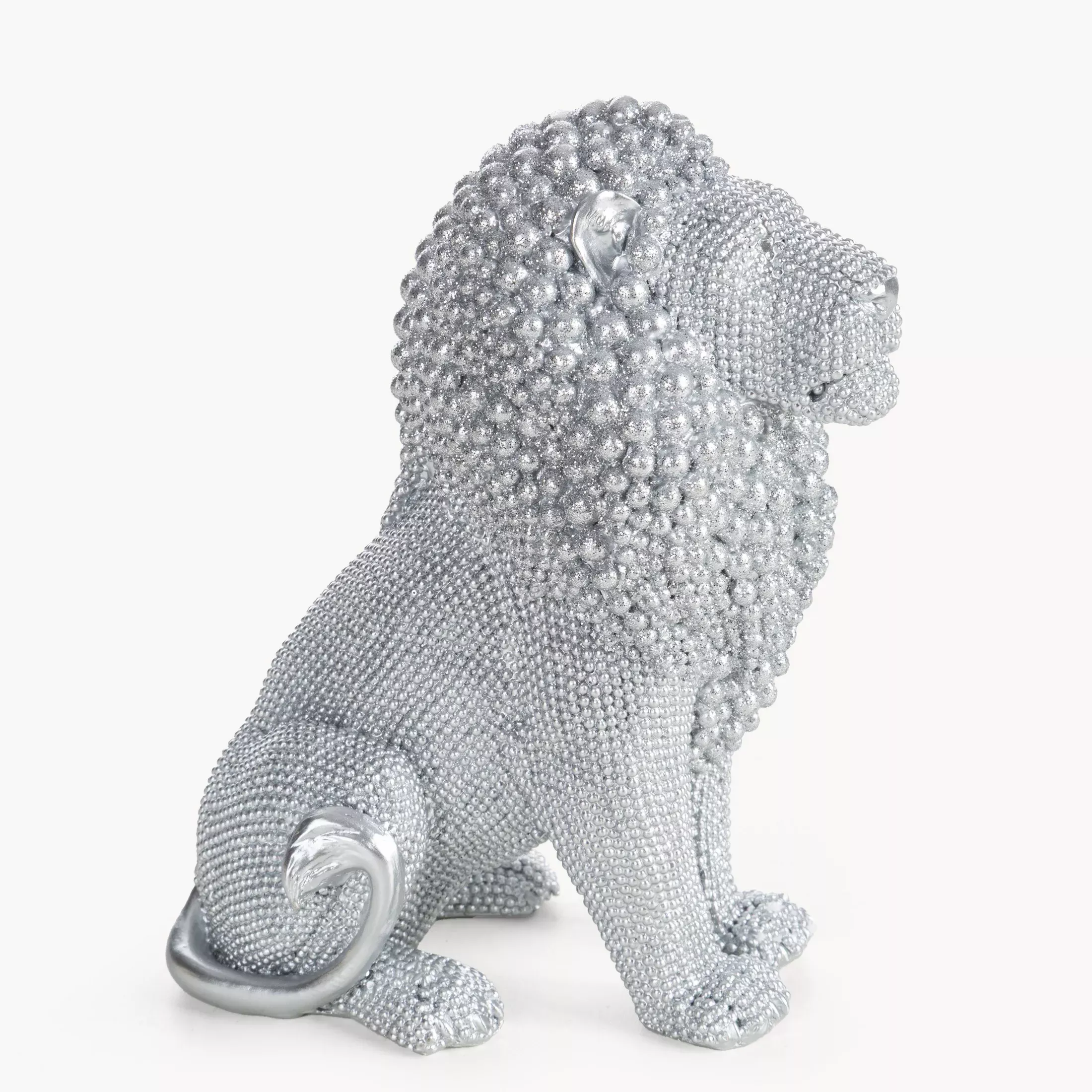 Figurka srebrna w kształcie Lwa o drobnym strukturalnym wzorze 15x9x18 cm ELDO 1
