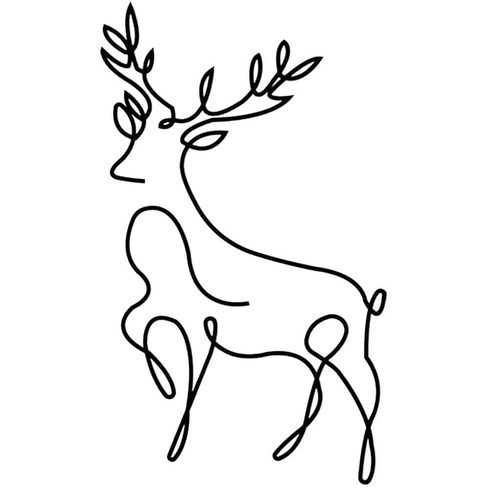 MINIMALISTE - Décoration murale cerf en métal noir 35x60 cm