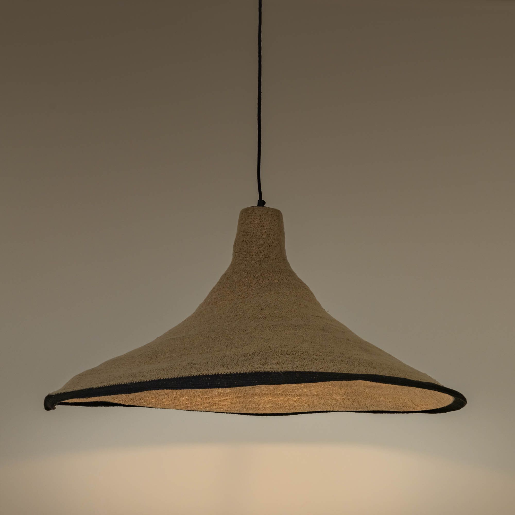 KENZA - Suspension électrifiée en jonc de mer D91cm - naturel
