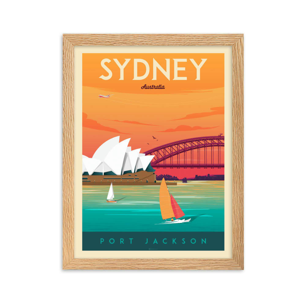 - Affiche Sydney Australie avec Cadre (Bois) 21x29,7 cm