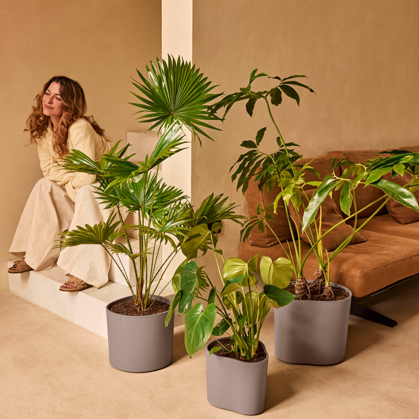 Elho Eden 35 - Zacht taupe - L 36 x B x H 32 cm - Binnen en Buiten - 1