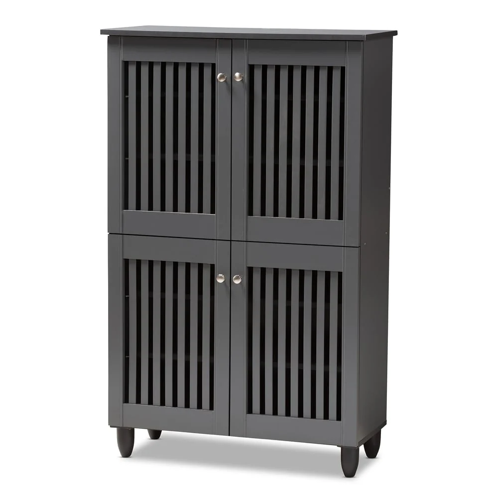 Contemporary Dark Grey Shoe Storage Cabinet