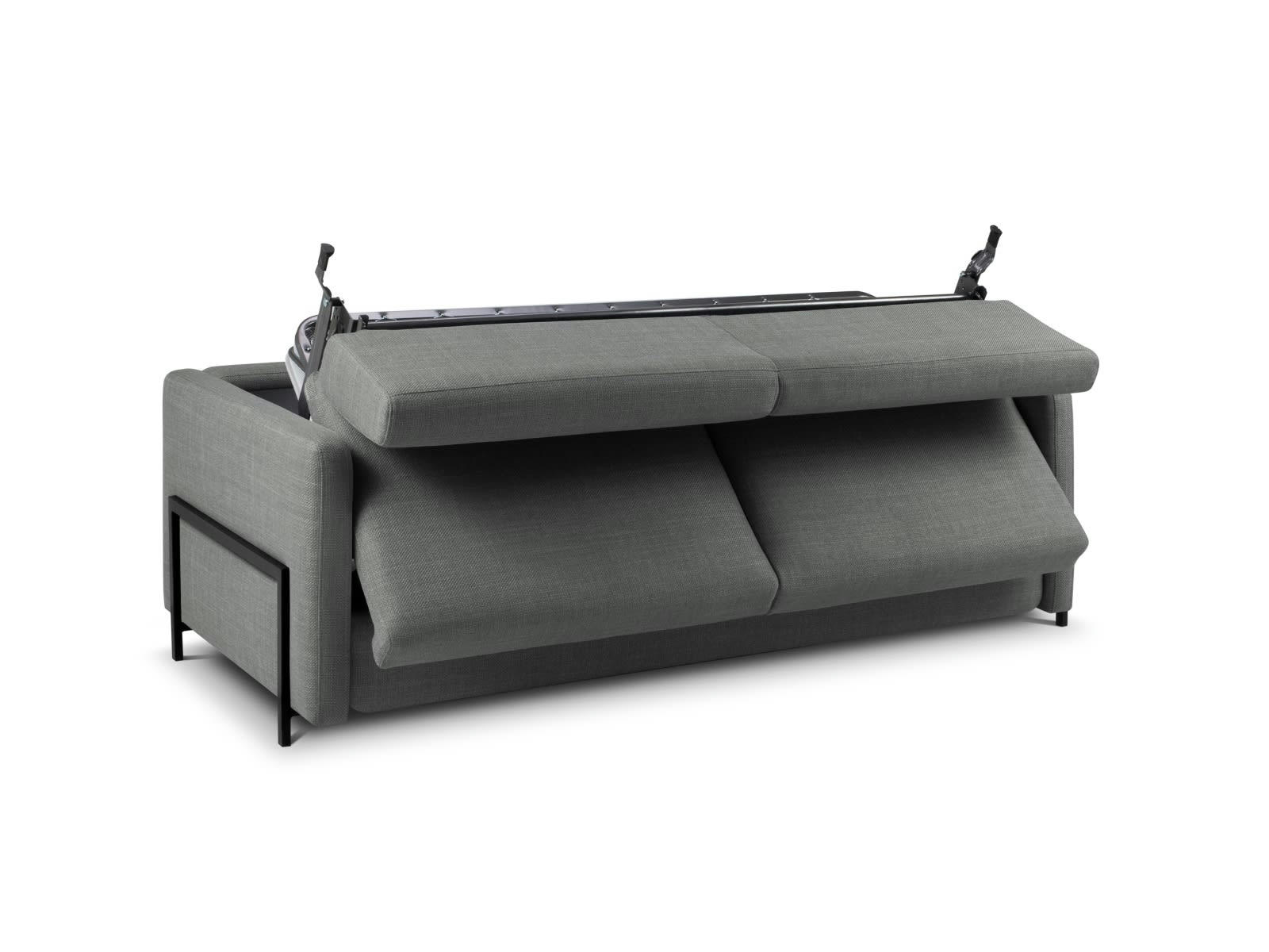 YANIS - Canapé Convertible 3 places en Tissu Structurel Gris