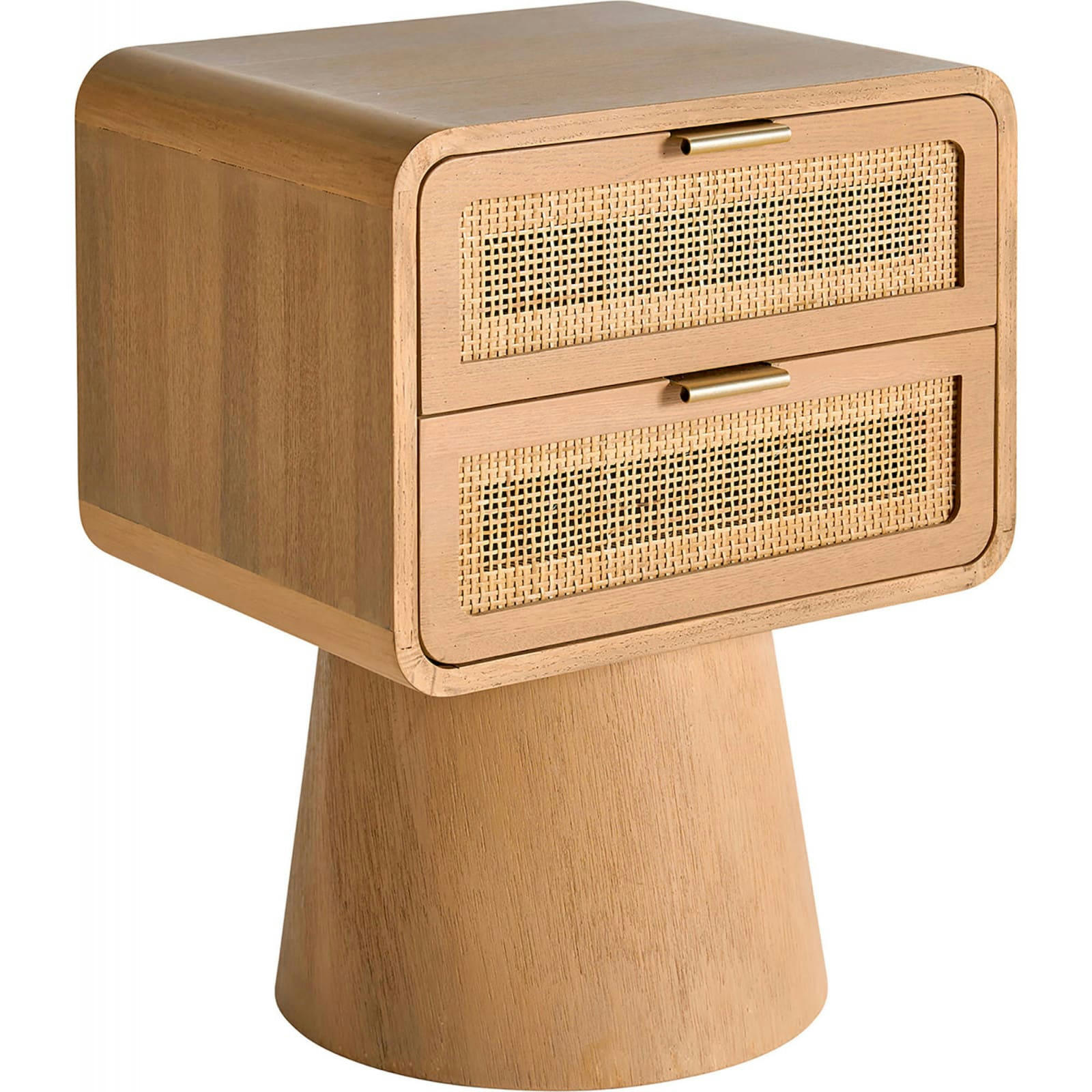 SNEEK - Table chevet Rotin Bois clair