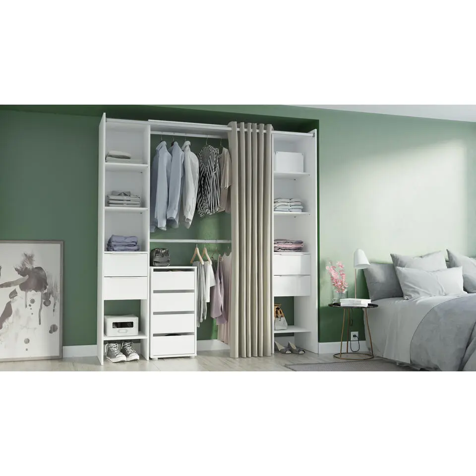 Ladekast Blokty - 39.6x39,30x76,3 cm - Wit/spaanplaat