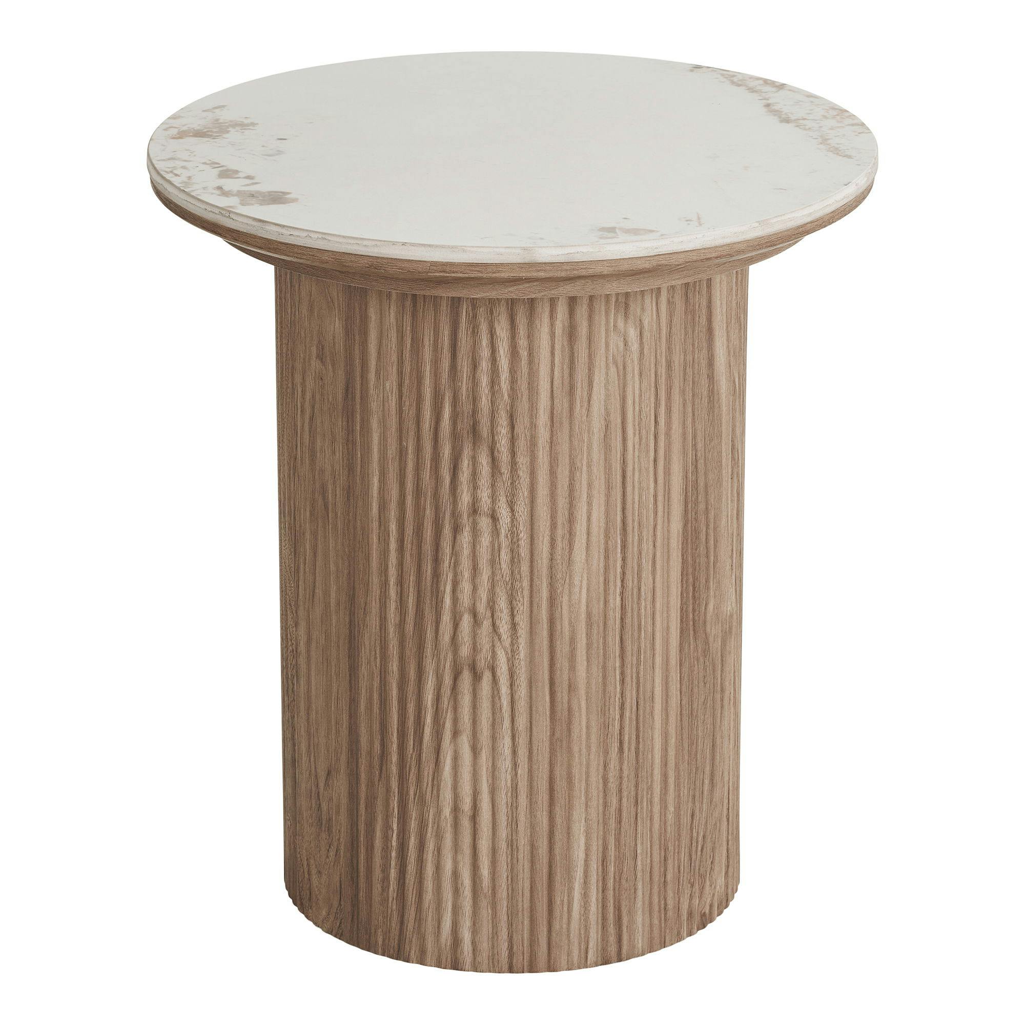 Bout de canapé en céramique effet marbre Ø45 cm PRATO