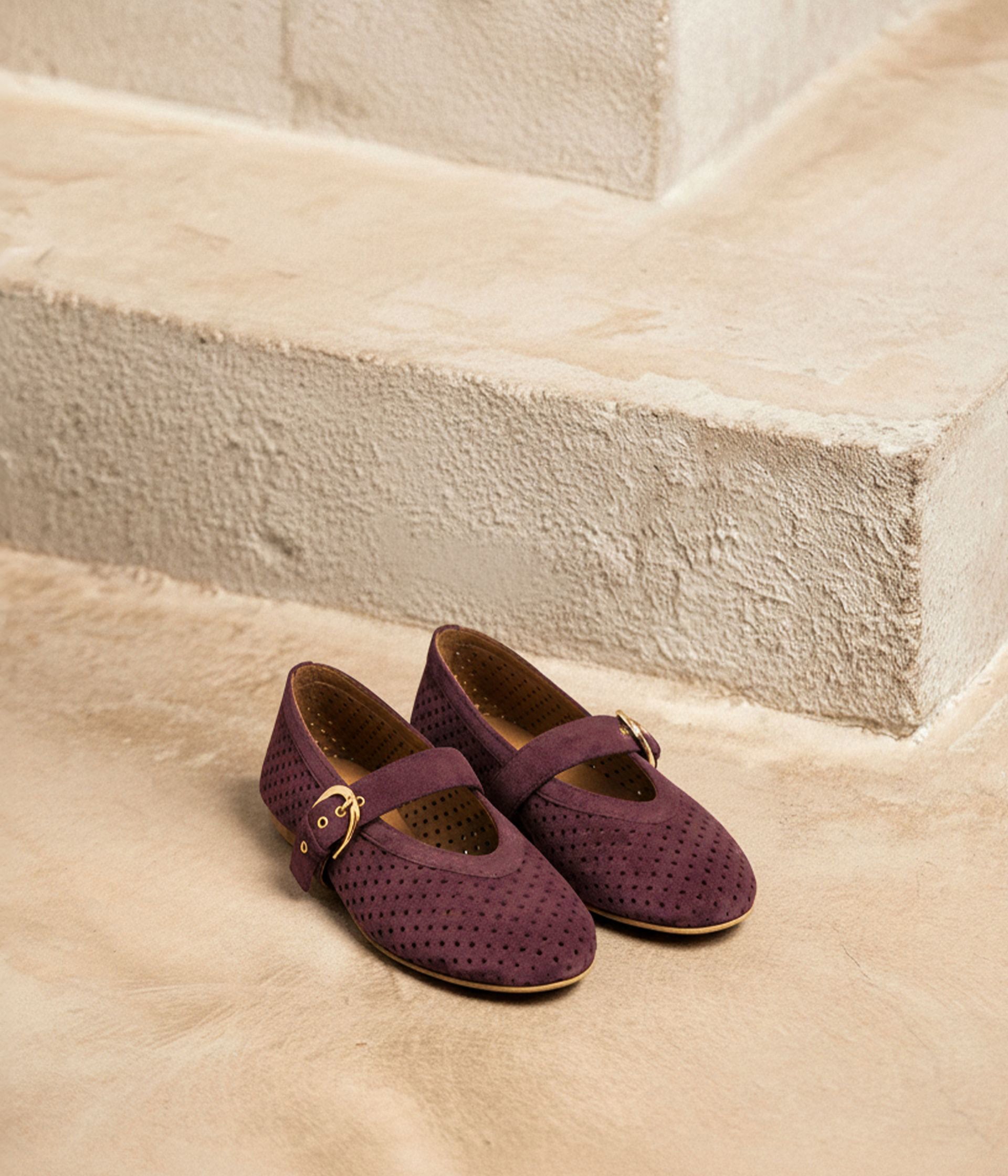Ballerines velours prune Triomphe